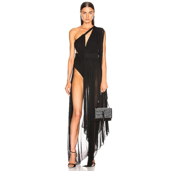 Saint Laurent Dresses & Skirts - Saint Laurent Cutout Dress Black Chiffon Overlay
